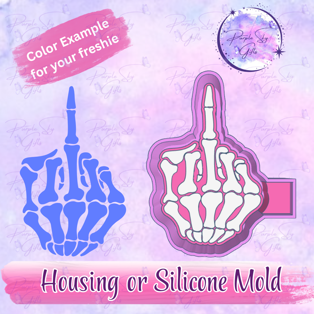 Bones Middle Finger Mold Housing OR Silicone Mold