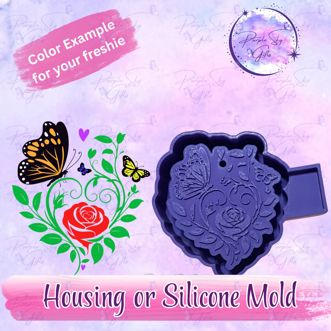 Butterfly Heart Mold Housing or Silicone Mold