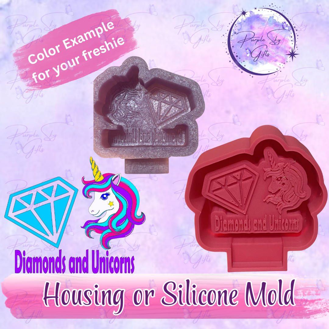 Diamonds and Unicorns Mold Housing or Silicone Mold