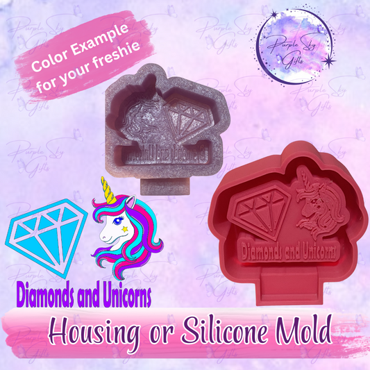 Diamonds and Unicorns Mold Housing or Silicone Mold