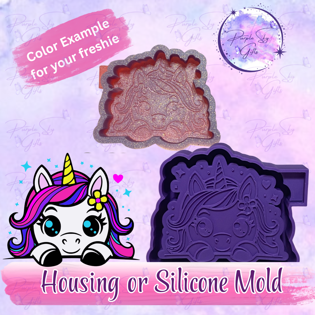 Peeking Unicorn Mold Housing OR Silicone Mold