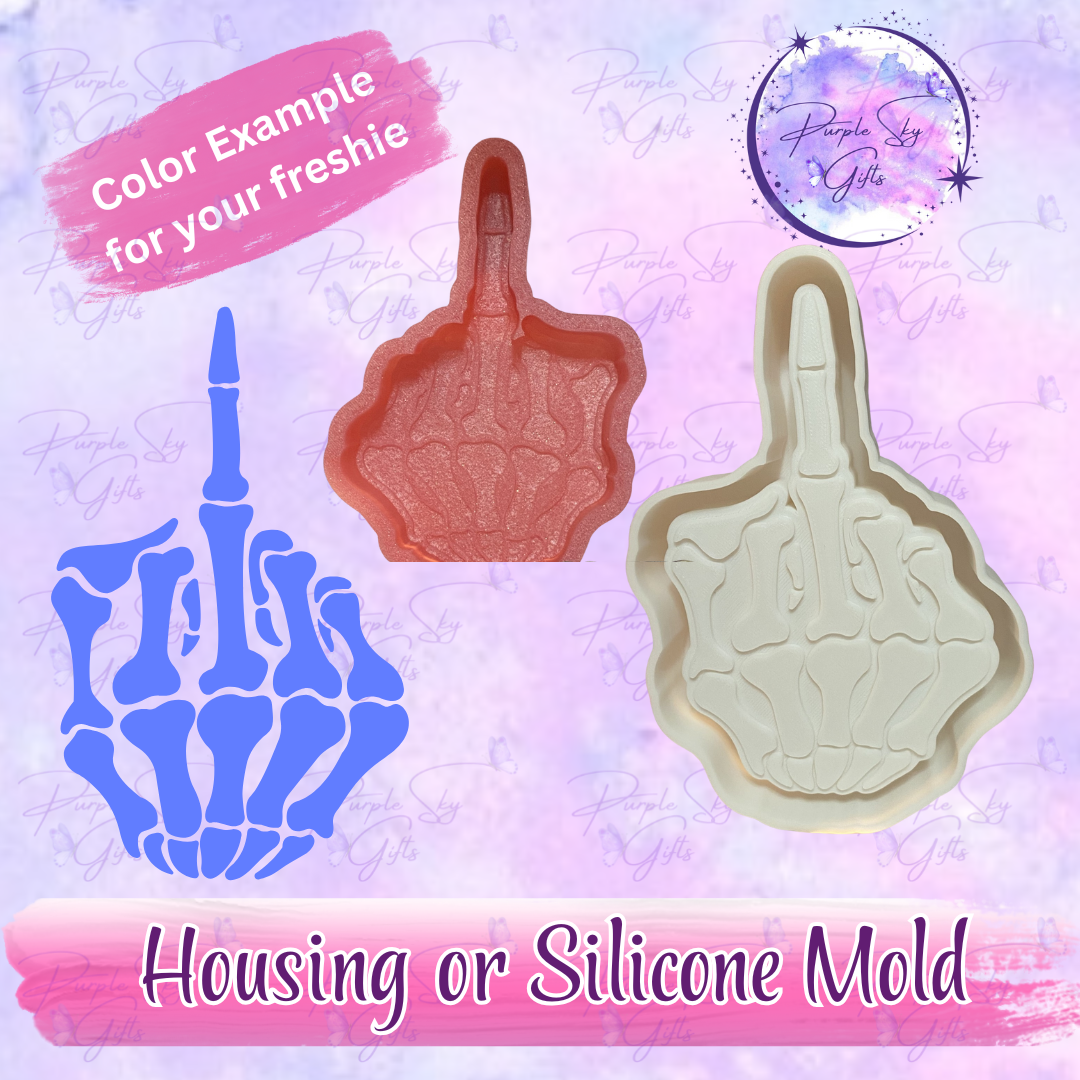 Bones Middle Finger Mold Housing OR Silicone Mold