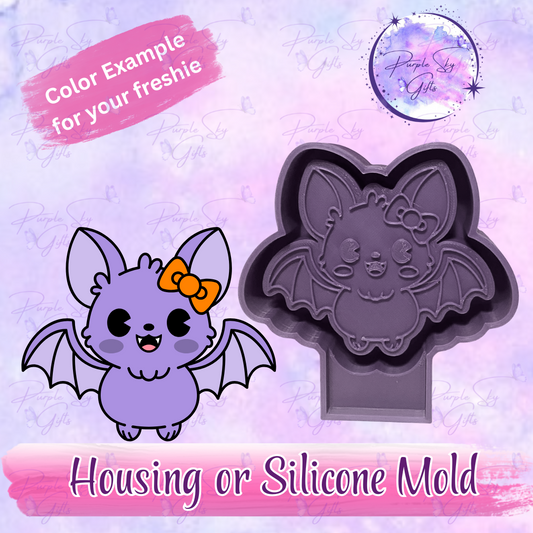 Cute Halloween Bat With Bow Mold Housing or Silicone Mold