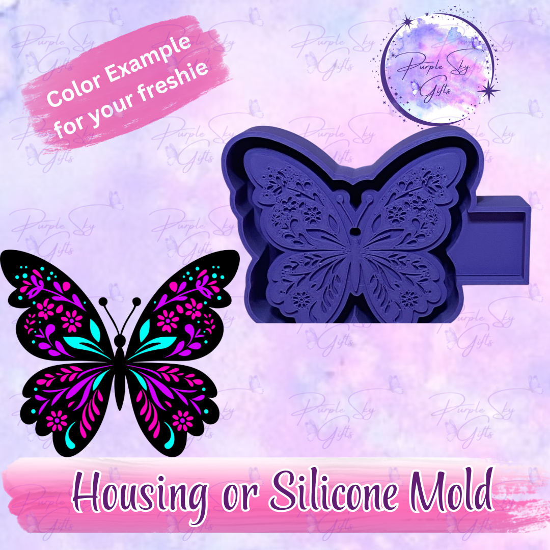 Floral Butterfly Mold Housing or Silicone Mold