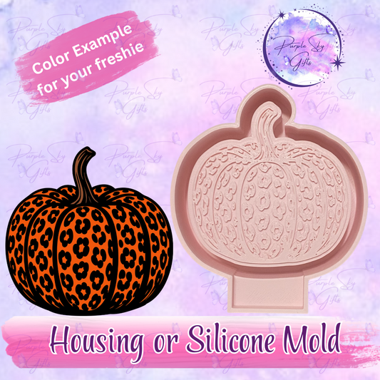 Leopard Print Pumpkin Mold Housing or Silicone Mold