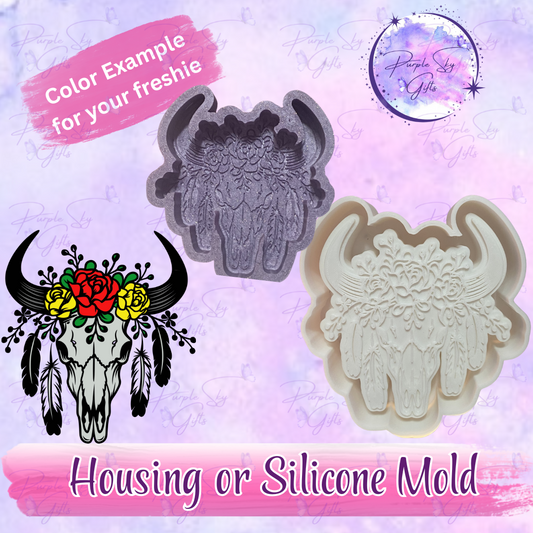 Native Southwestern Bull Cow Head Skull Mold Housing OR Silicone Mold