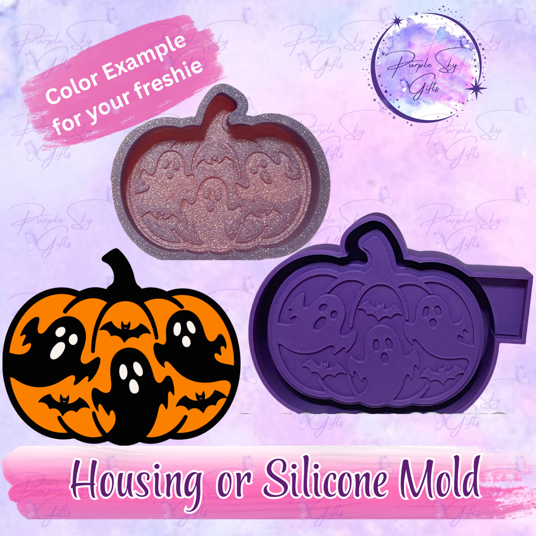 Pumpkin Halloween Scene Mold Housing OR Silicone Mold
