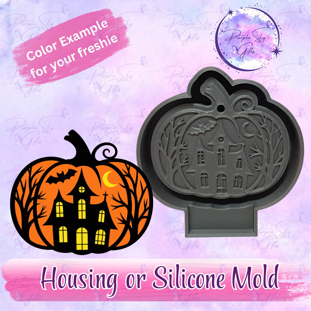 Haunted House Pumpkin Mold Housing or Silicone Mold