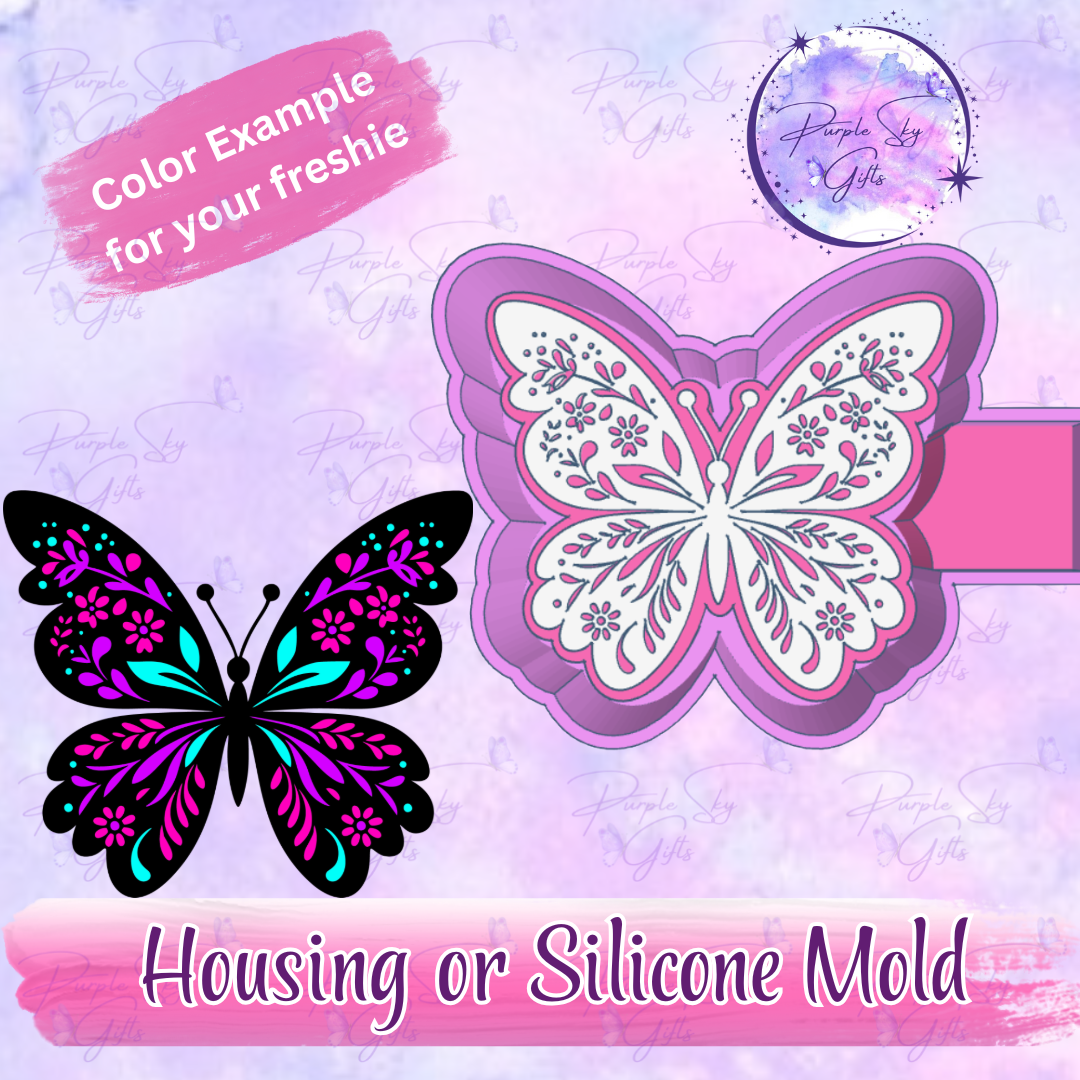Floral Butterfly Mold Housing or Silicone Mold