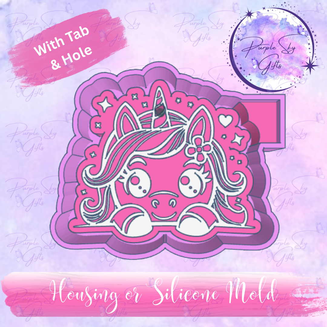 Peeking Unicorn Mold Housing OR Silicone Mold