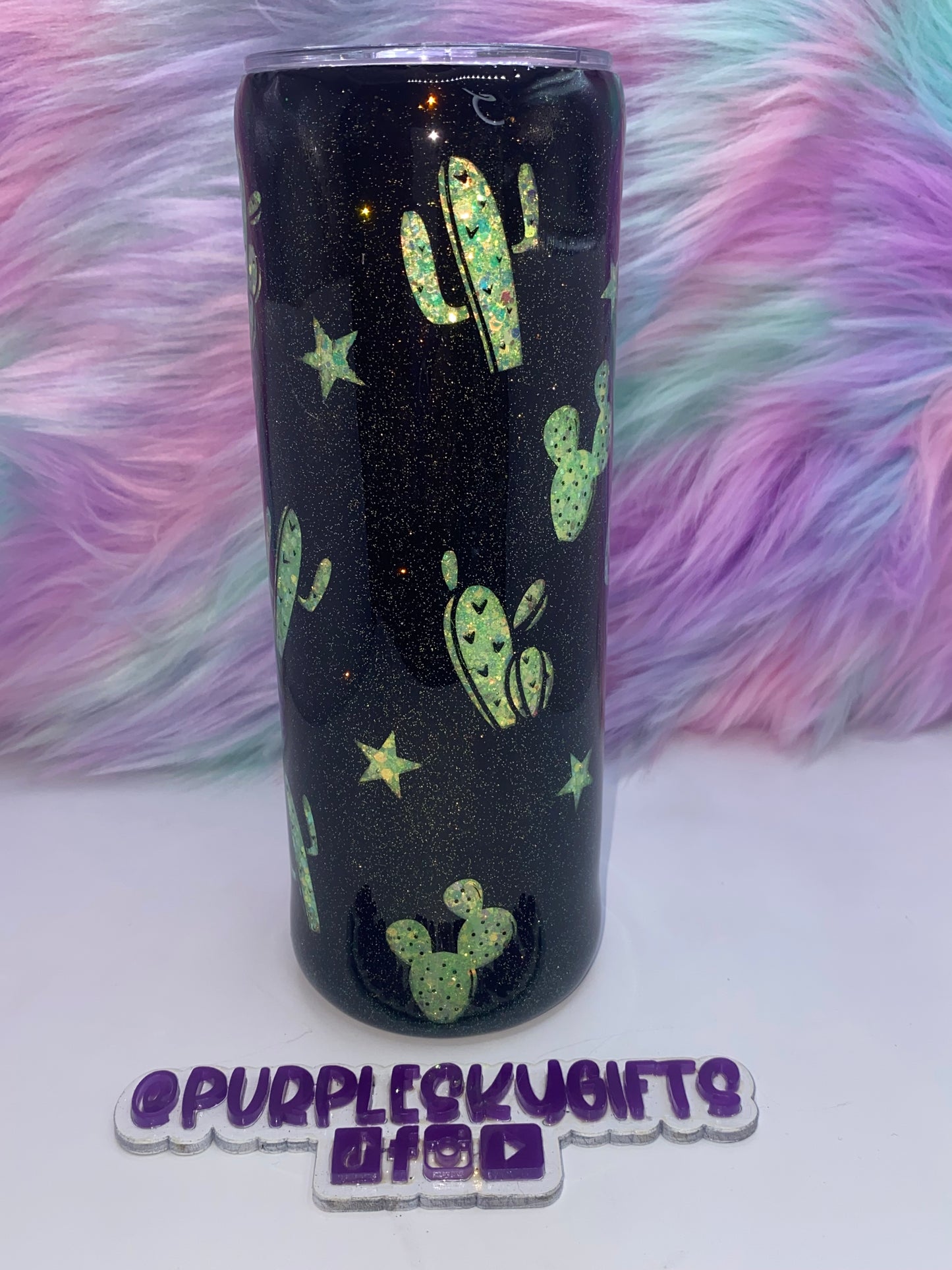 20 oz Don't Be A Prick Peek A Boo Glitter Tumbler Ready To Ship