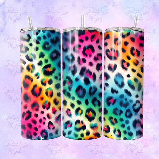 Rainbow Leopard Print 20 or 30 oz Tumbler