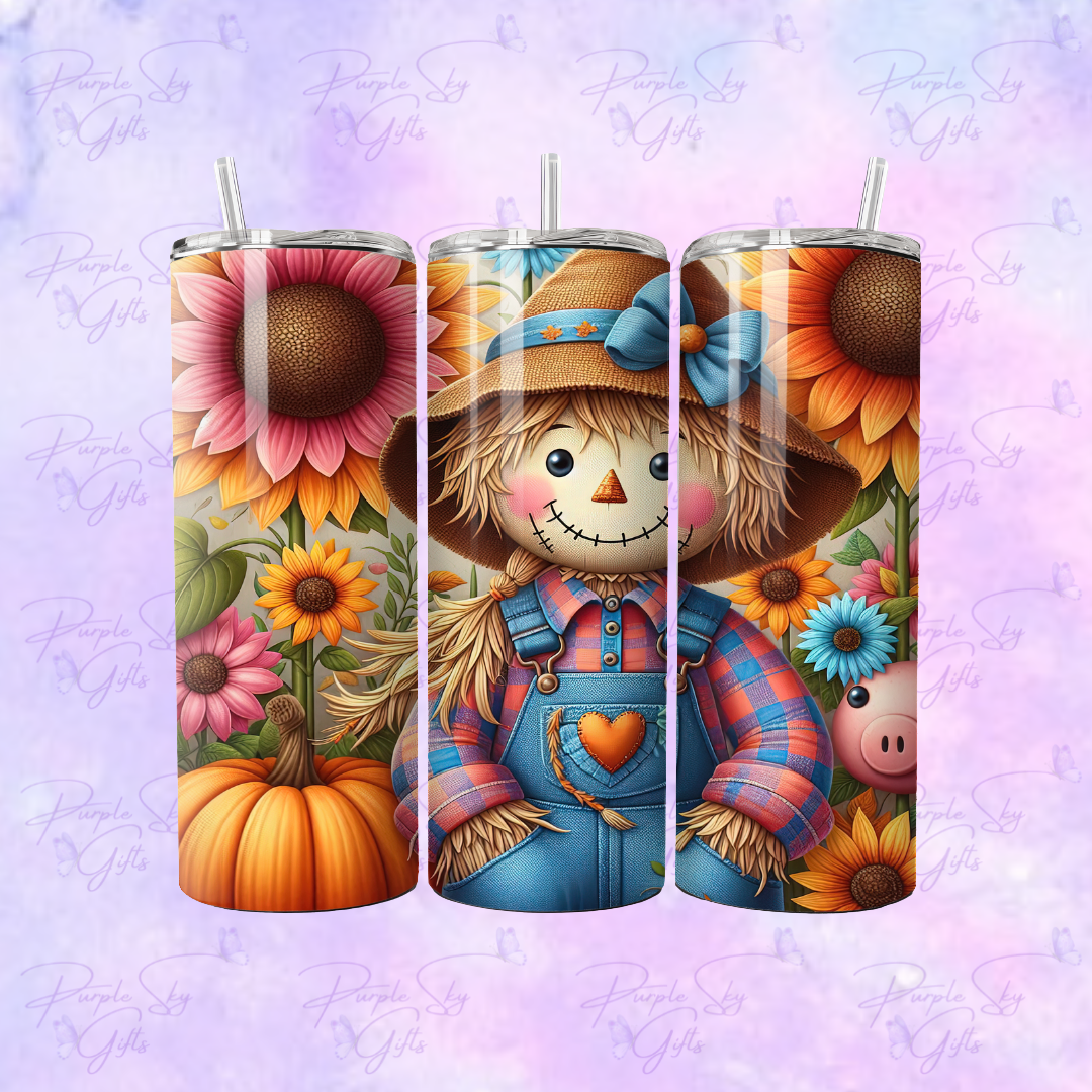 Cute Fall Scarecrow 20 oz Tumbler