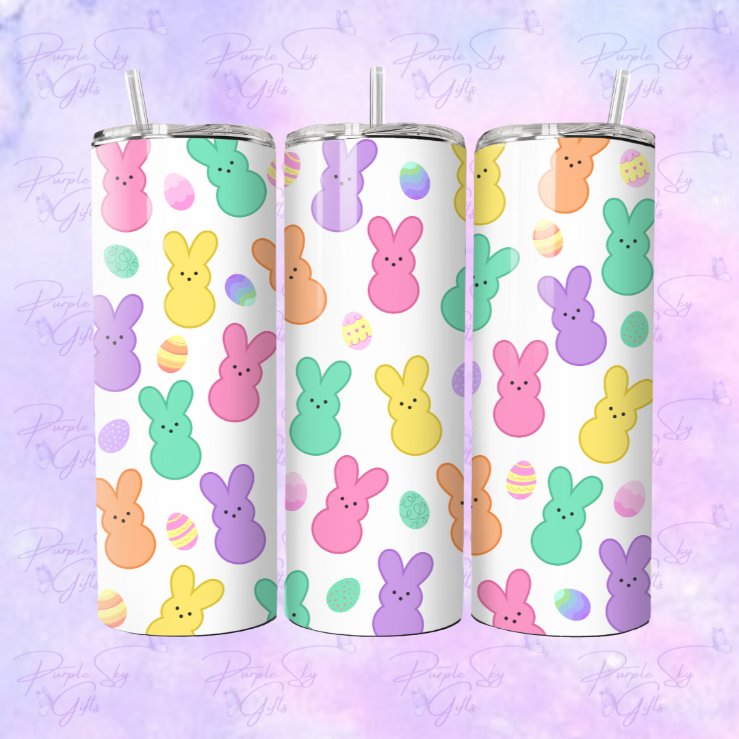 Easter Bunny Peep and Eggs 20 oz Tumbler