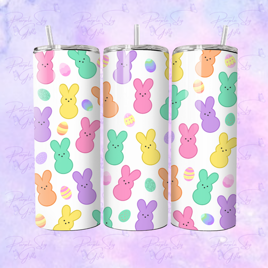 Easter Bunny Peep and Eggs 20 oz Tumbler