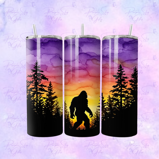 Watercolor Bigfoot Sasquatch Night Sky 20 oz Tumbler