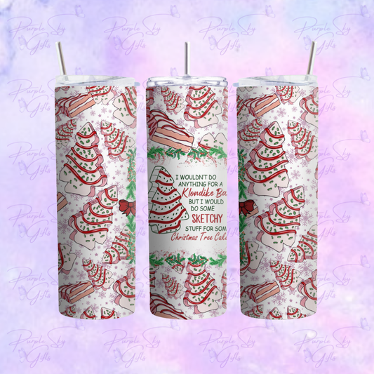 Sketchy Stuff For Christmas Tree Cakes 20 oz Tumbler