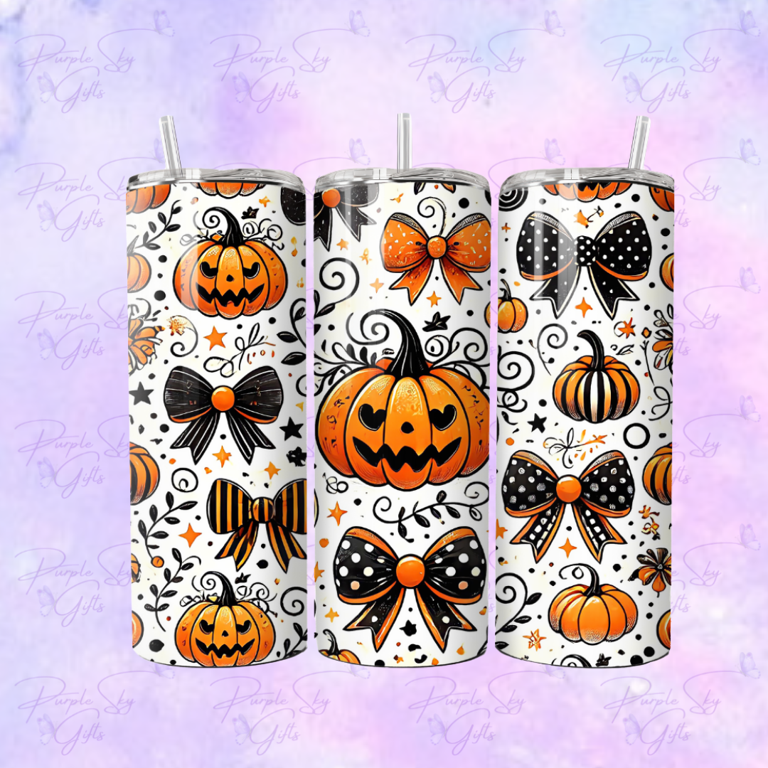 Pumpkins and Bows 20 oz Tumbler