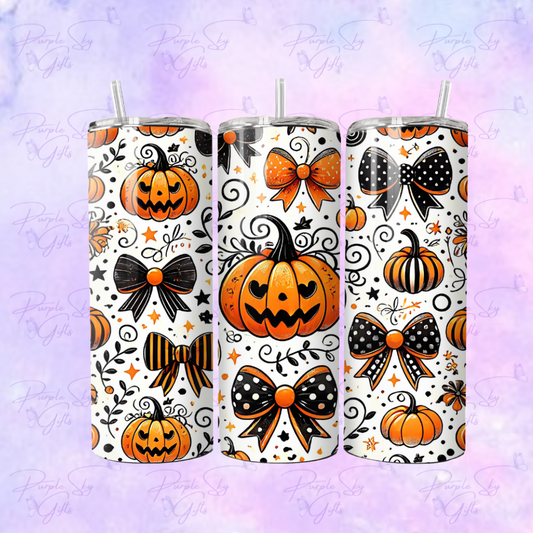 Pumpkins and Bows 20 or 30 oz Tumbler