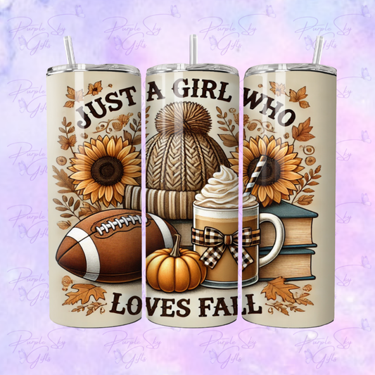 Just A Girl Who Loves Fall 20 oz Tumbler