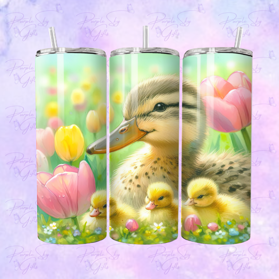 Mother Duck and 3 Ducklings 20 oz Tumbler
