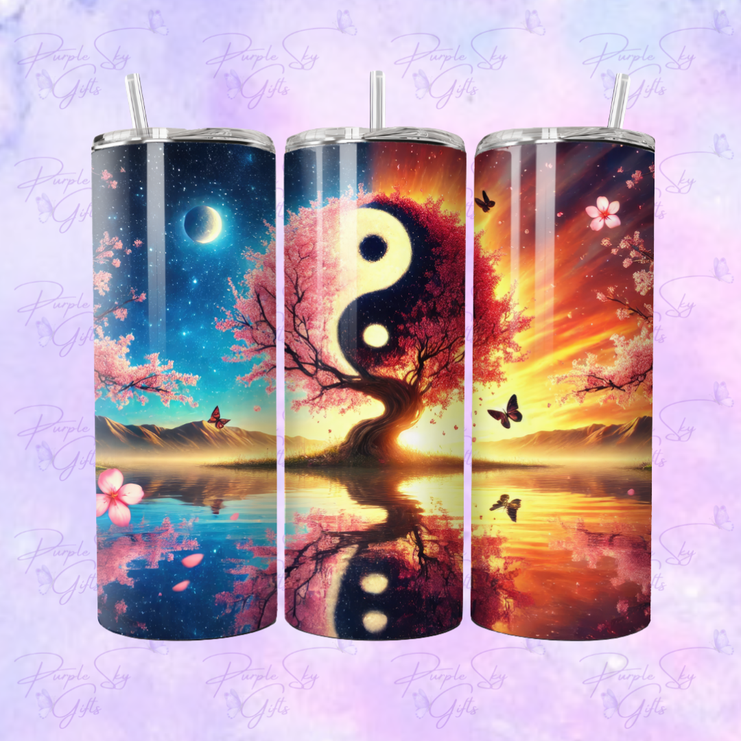 Night and Day Yin Yang 20 oz Tumbler