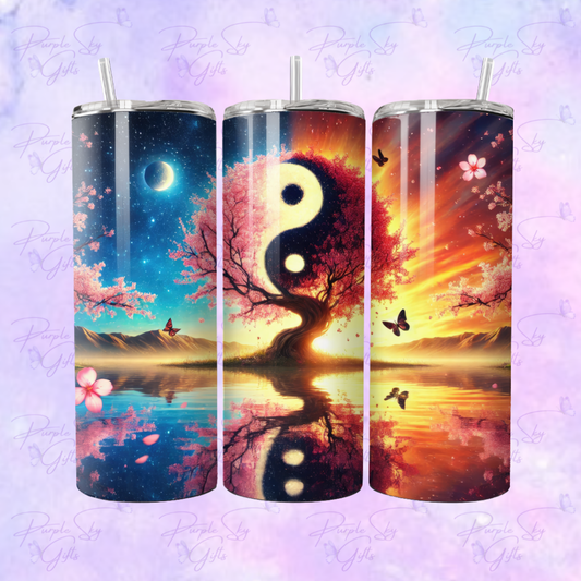 Night and Day Yin Yang 20 oz Tumbler