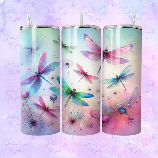 Pastel Dragonflies 20 oz Tumbler