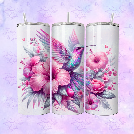 Pink Hummingbird 20 or 30 oz Tumbler