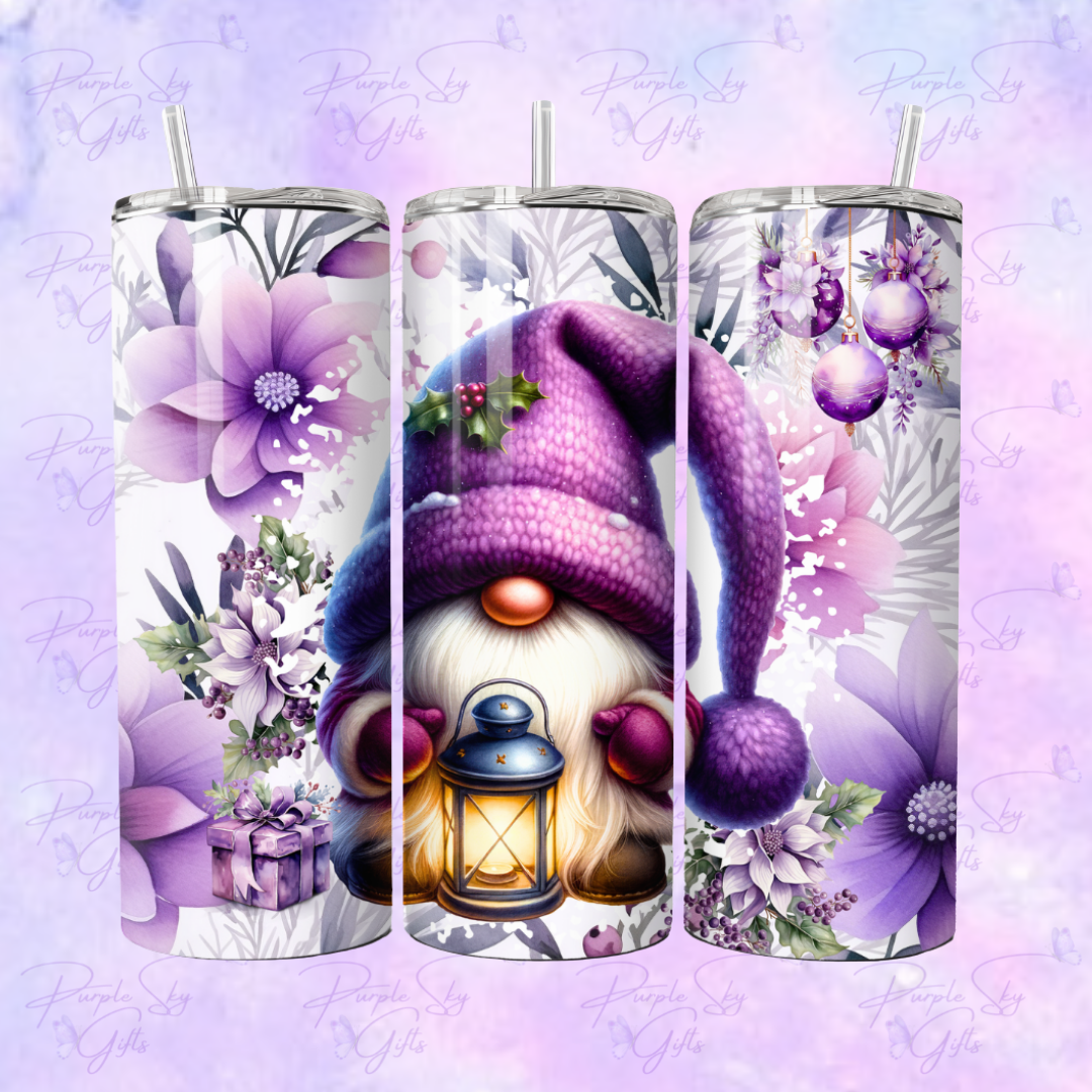 Purple Winter Gnome 20 oz Tumbler