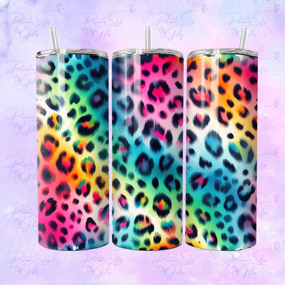 Rainbow Leopard Print 20 oz Tumbler