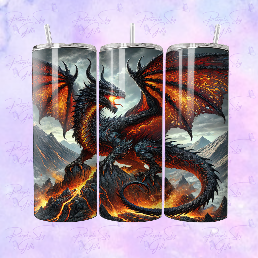 Red Fantasy Dragon Music 20 oz Tumbler