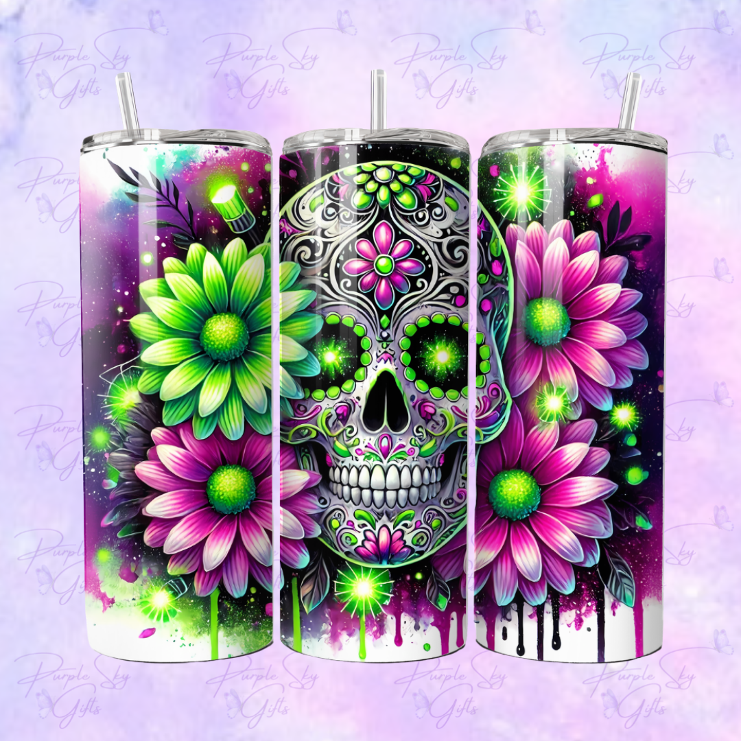Sugar Skull Daisies 20 oz Tumbler