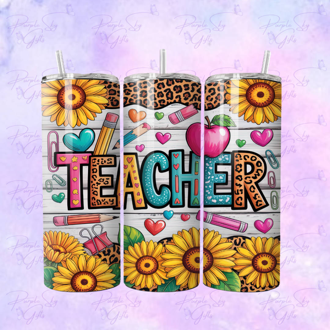 Sunflower Western Teacher 20 oz Tumbler