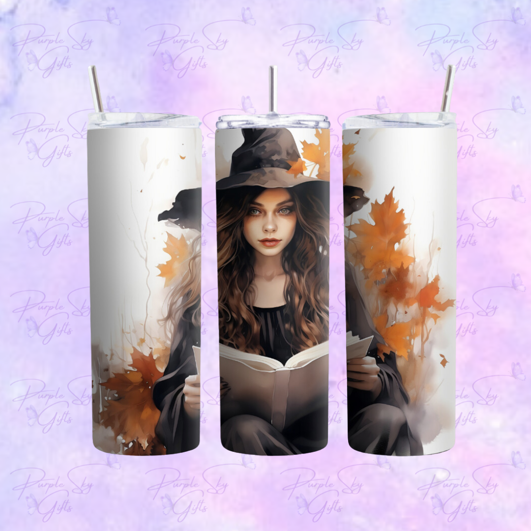 Watercolor Halloween Witch 20 or 30 oz Tumbler