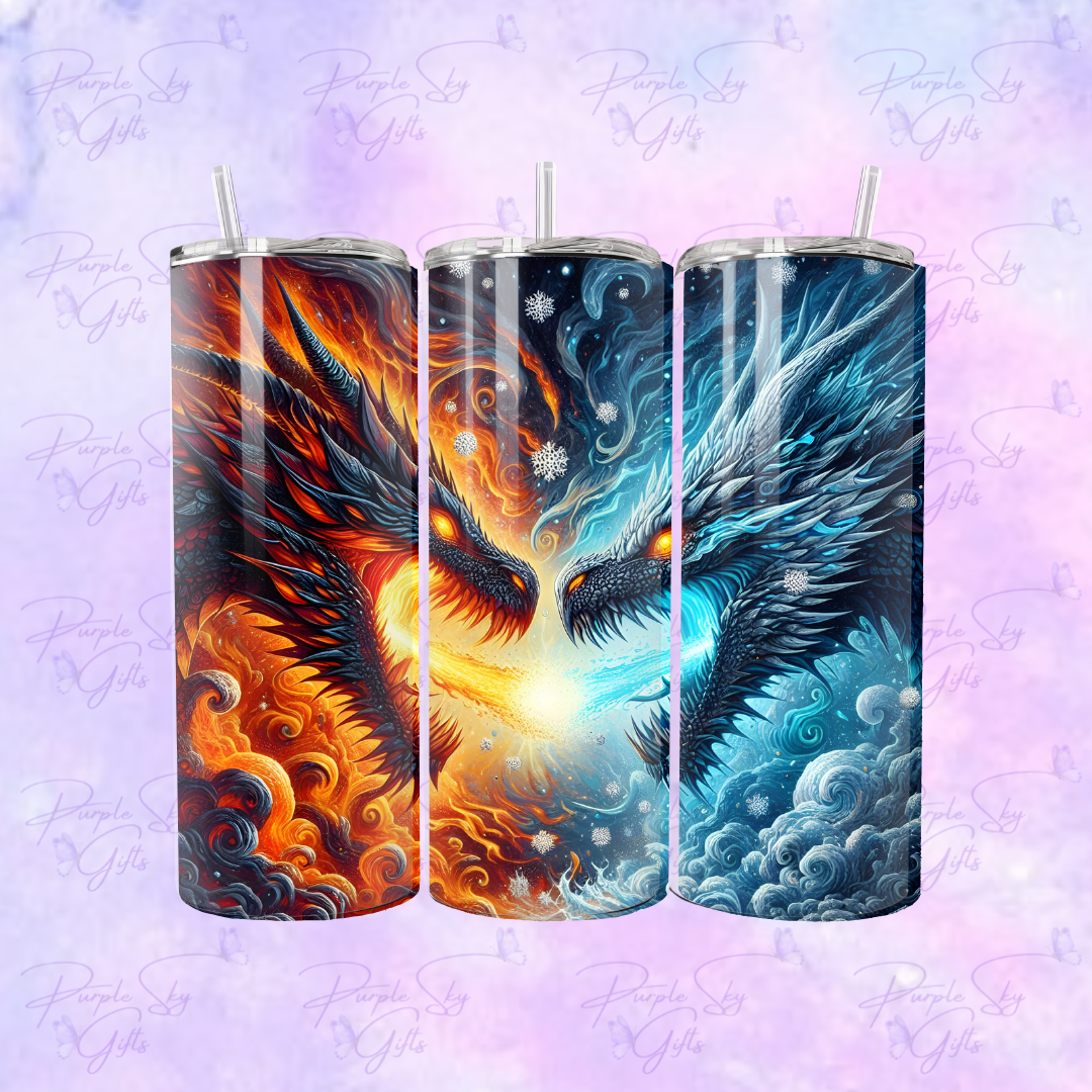 Fire and Ice Dragons 20 oz Tumbler