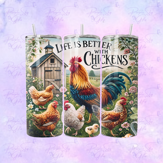 Life Is Better With Chickens Farm 20 oz Tumbler