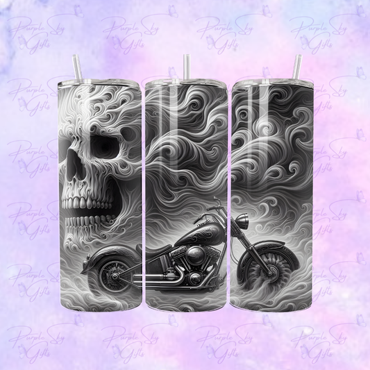 Smokey Ghost Rider Motorcycle 20 oz Tumbler
