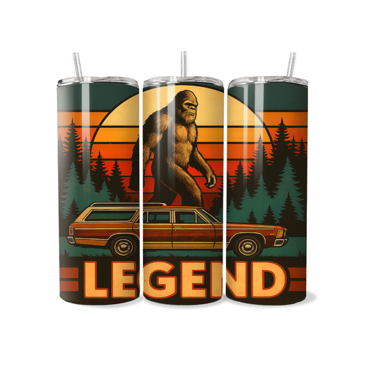 Retro Legend Bigfoot Sasquatch 20 or 30 oz Tumbler