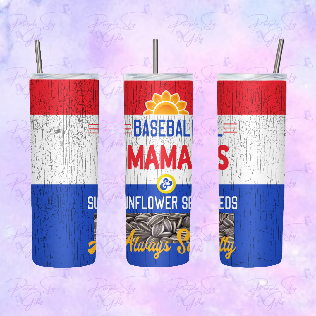 Baseball Mama Always Salty 20 or 30 oz Tumbler