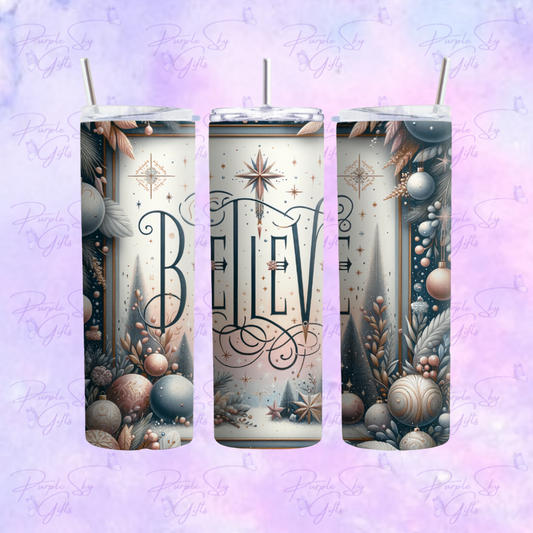 Believe Boho Christmas 20 oz Tumbler