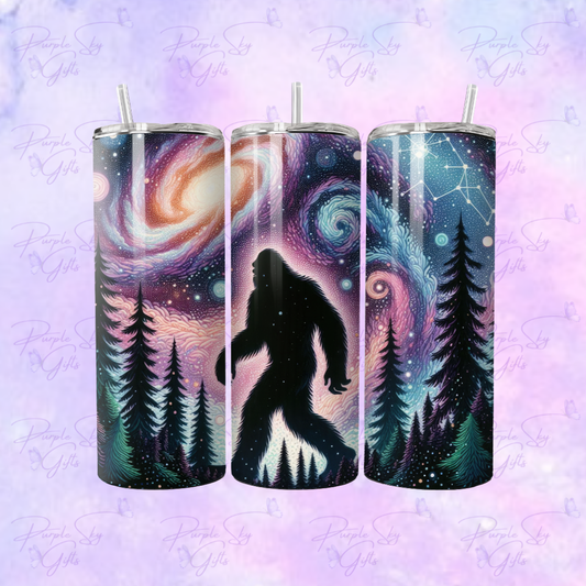 Bigfoot Sasquatch Night Sky 20 or 30 oz Tumbler