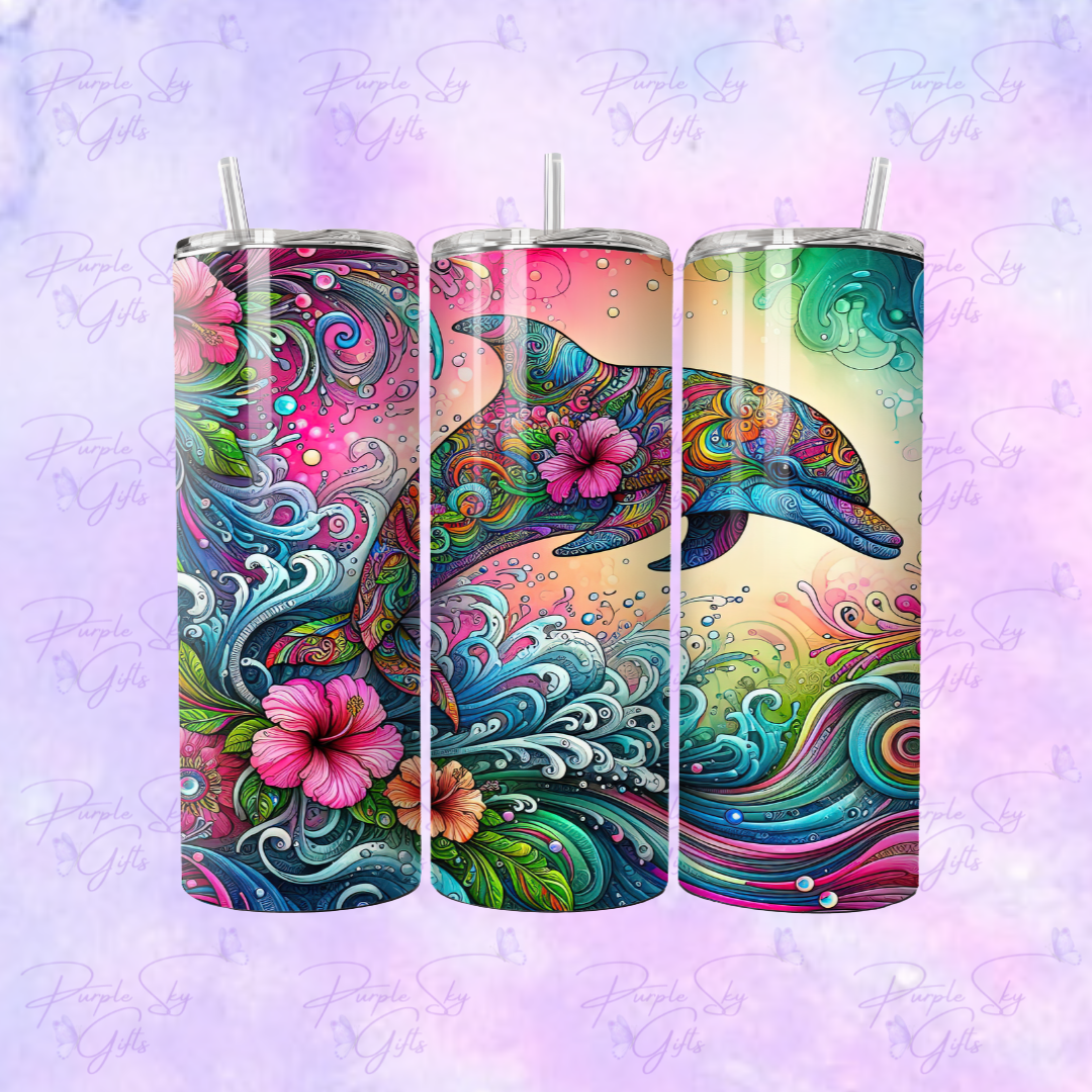 Tropical Dolphin 20 oz Tumbler