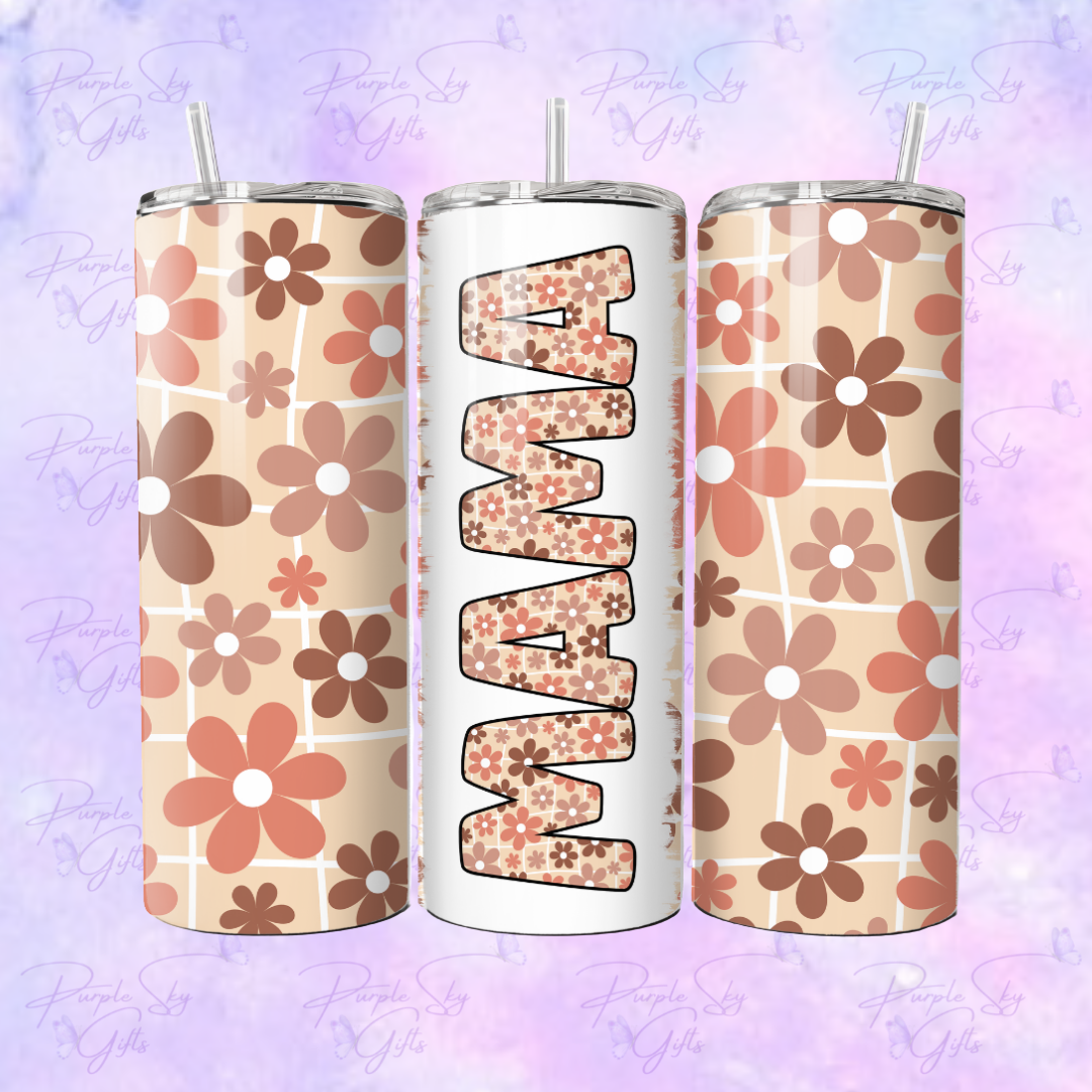 Boho Mama Flowers 20 or 30 oz Tumbler