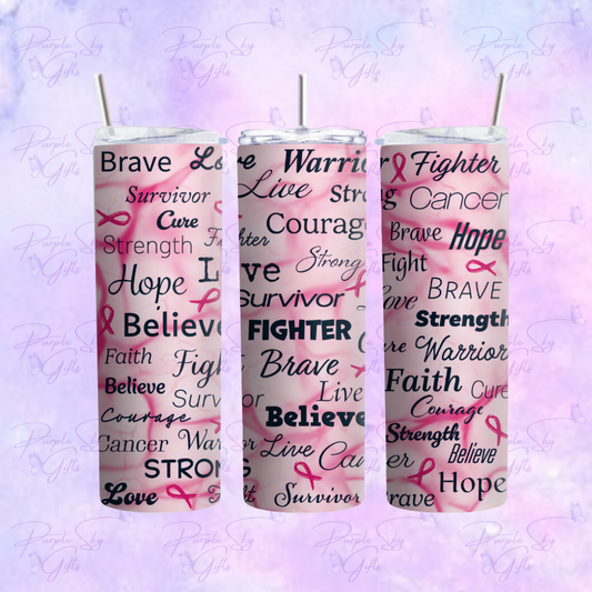 Breast Cancer Awareness Affirmation 20 oz Tumbler