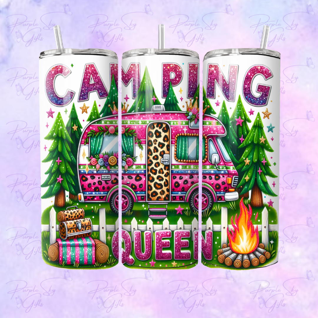 Camping Queen 20 oz Stainless Steel Tumbler