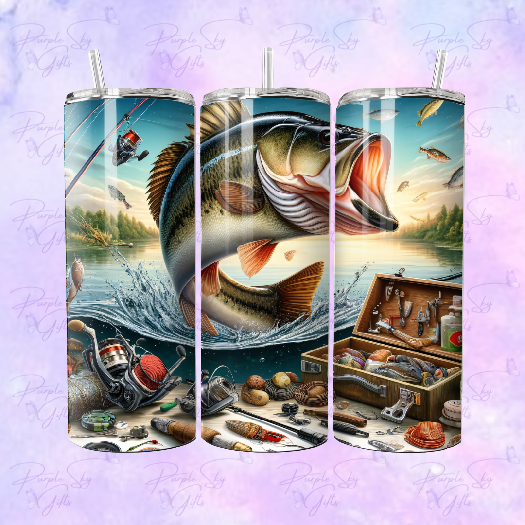 Bass Fish Fishing Tacklebox 20 oz Tumbler