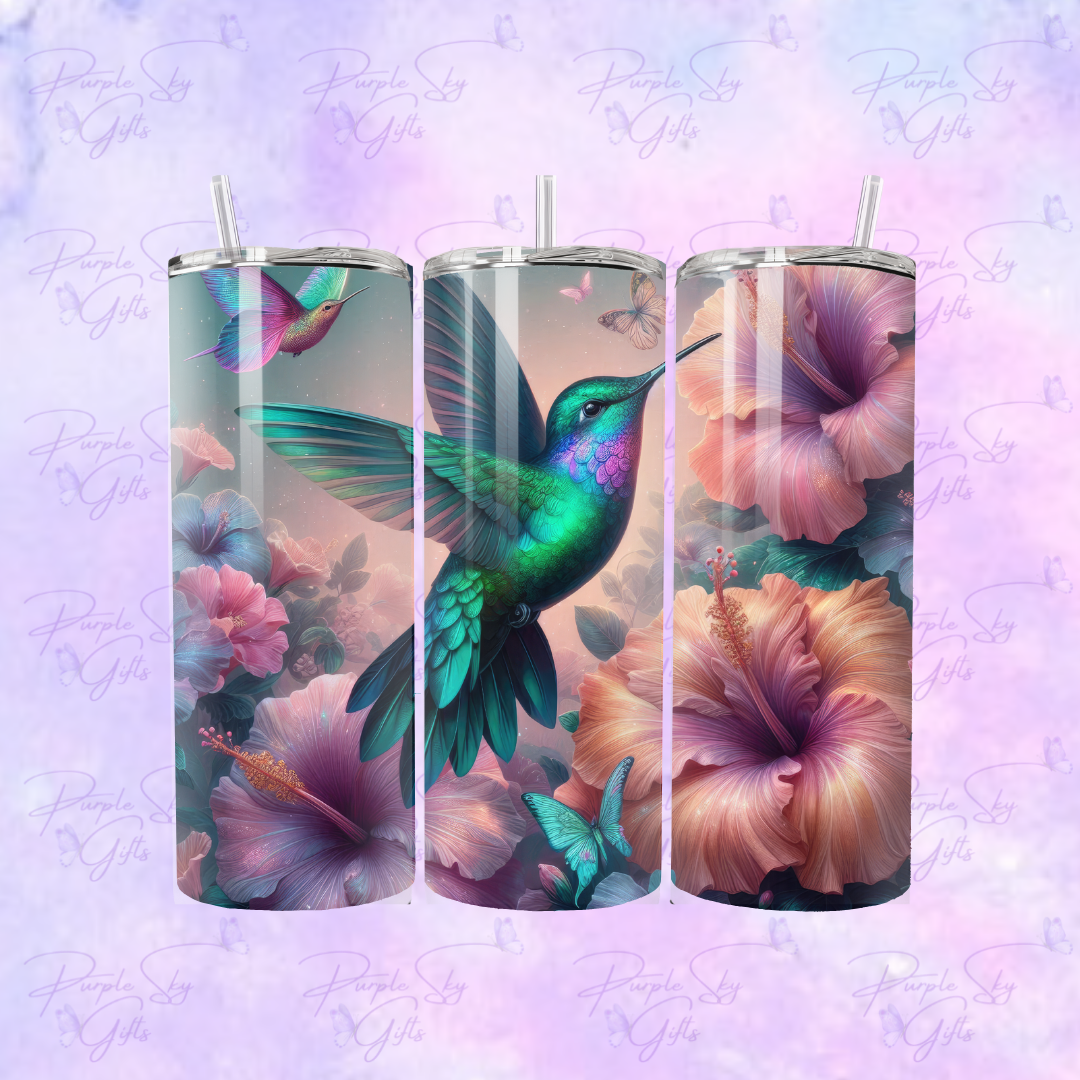 Hibiscus Hummingbird 20 or 30 oz Tumbler