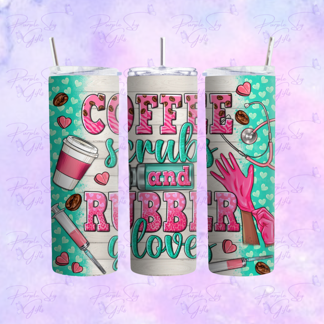 Coffee, Scrubs, Rubber Gloves Nurse 20 or 30 oz Tumbler