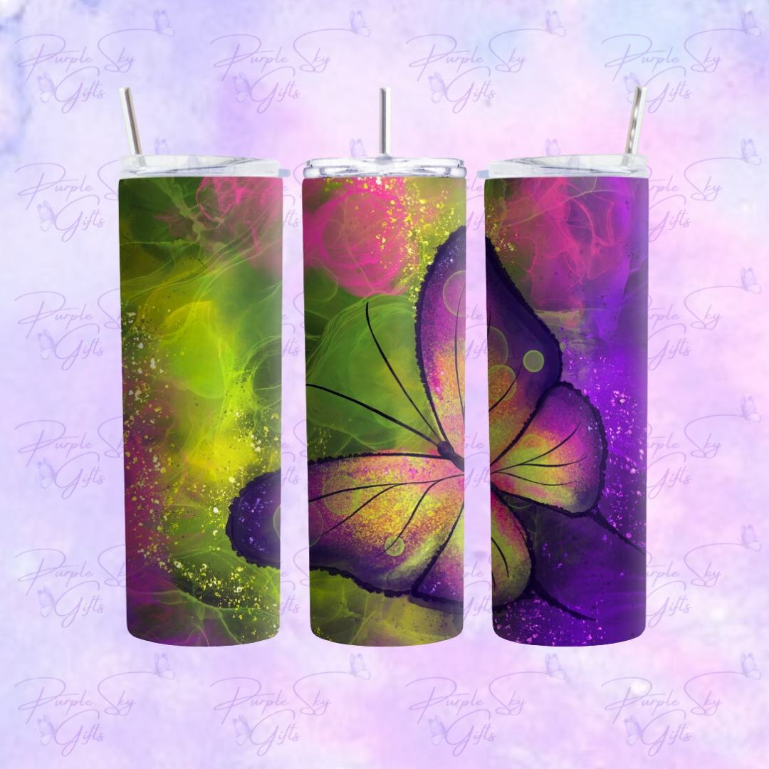 Colorful Butterfly Tumbler 20 oz Tumbler